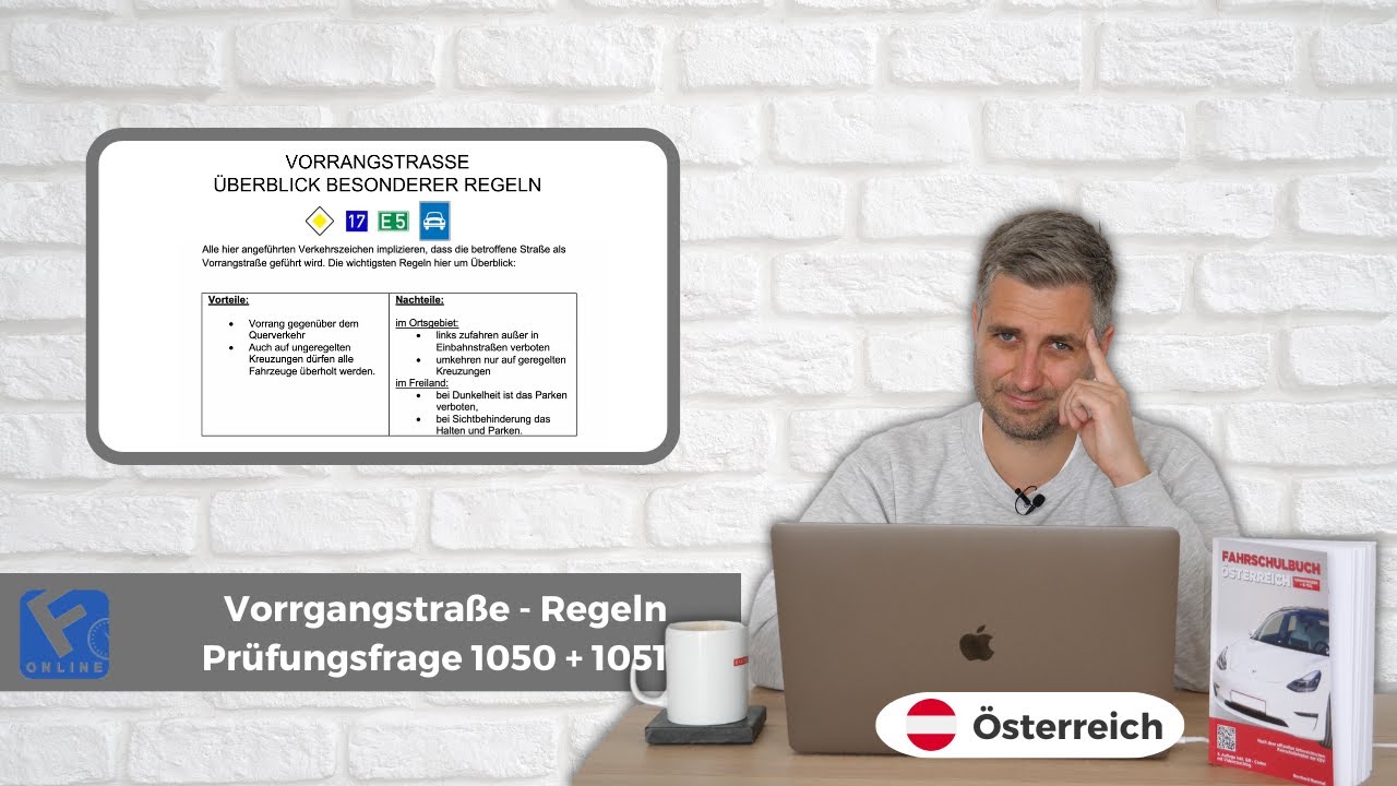 Video zu Frage: Sie befinden sich im Ortsgebiet. Dürfen Sie auf dieser Fahrbahn zum linken Fahrbahnrand zufahren, um zu halten? Warum?